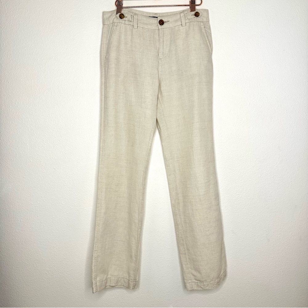 Banana Republic Linen Flowy Wide Leg Trousers Sz 0